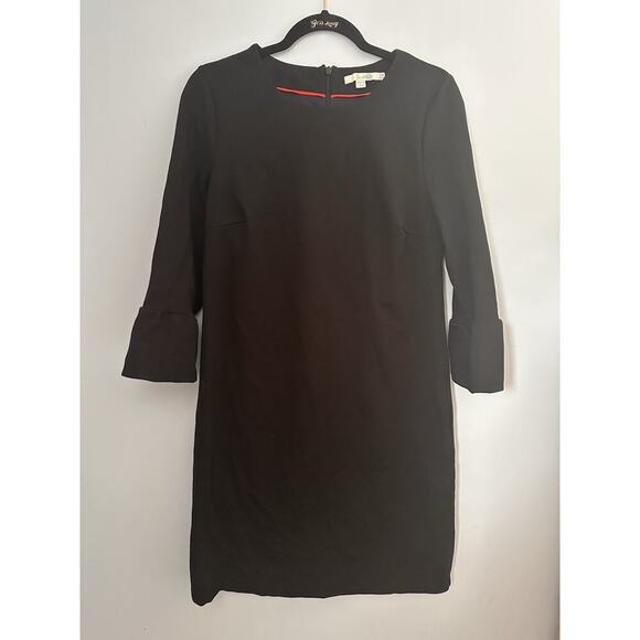 Boden Dresses & Skirts - Boden Womens Lavina Ponte Black‎ Dress Size 10R 3/4 Ruffle Sleeve Workwear